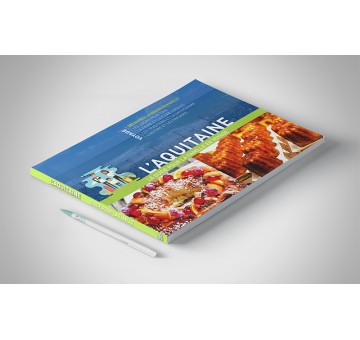 A4 Paysage, corps couleur, Dos carré collé